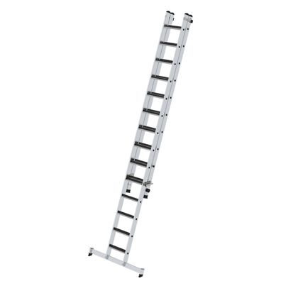 MUNK Stufen-Schiebeleiter mit nivello-Traverse 2-teilig clip-step R13 14 + 10 Stufen
