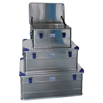 Iller Aluminiumbox 3in1-Set mit 3 Boxen mit Stapelecken und 49-146l Volumen