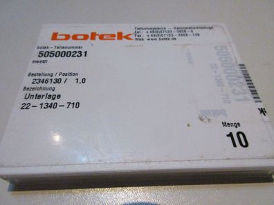 10 Botek Unterlage 22-1340-710, Teile-Nr: 505000231