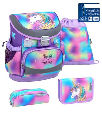 Belmil Mini-Fit ergonomisches Schulranzen-Set 4-teilig "Rainbow Color" mit Brustgurt