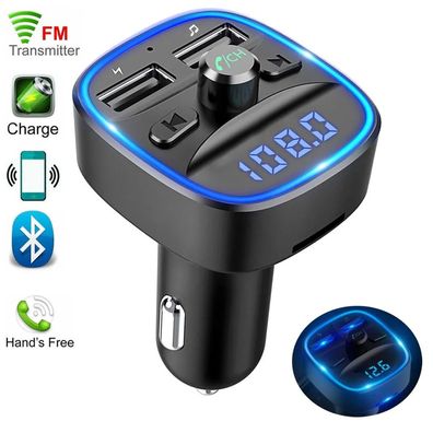 Auto Bluetooth FM Transmitter, Adapter mit Freisprecheinrichtung, Ladegerät