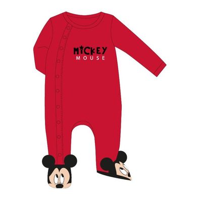 Mickey Mouse Baby & Kleinkind Strampler mit Schriftzug | Rot | Velour | ...