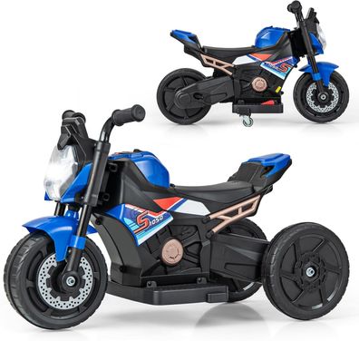 Elektro Motorrad Kinder, Elektromotorrad mit abnehmbaren Stützrädern & Scheinwerfer