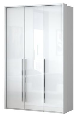 Drehtürenschrank / Kleiderschrank mit LED-Rahmen Siumu 22, Farbe: Weiß / Weiß Ho