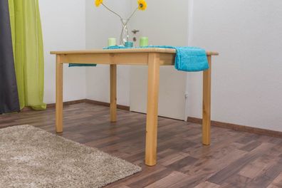 Esstisch Holz massiv 001 (eckig) - Abmessung 75 x 130 x 80 cm (H x B x T)