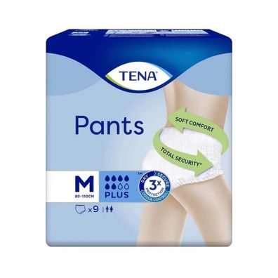 TENA Pants Plus Inkontinenzpants Gr. M | Packung (9 Stück) (Gr. M)