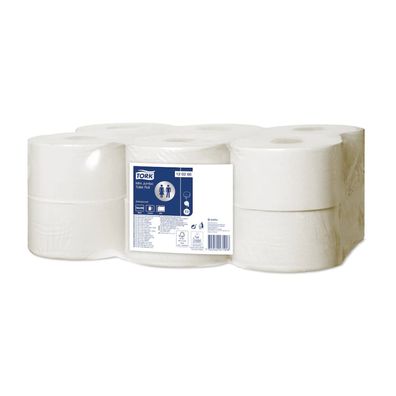Tork 120280 Mini Jumbo Toilettenpapier Advanced T2 2-lagig | Karton (12 Packungen)