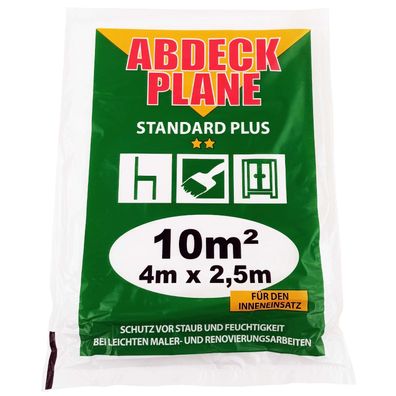 Abdeckplane Abdeckfolie HDPE 12 my „profi“ 4 m x 2,5 m