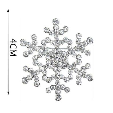 Schneeflocke Brosche Strass Kragen Pin Frauen Mädchen Schmuck Hochzeit