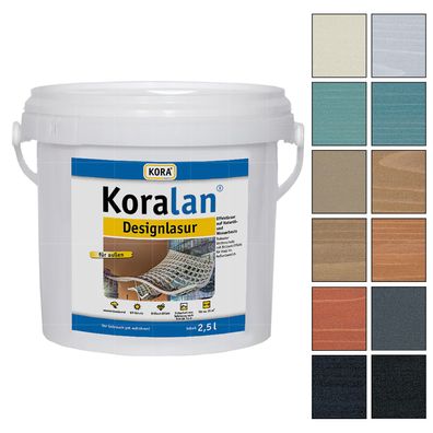 KORA Koralan Designlasur 2,5 L Effektlasur Holzlasur Holzschutzlasur Farbwahl