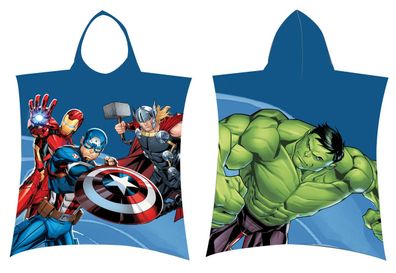 Kinder Bade-Poncho Marvel Avengers Hulk Thor Captain Amerika Iron Man Superhelde