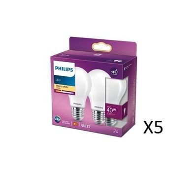 5x2 Stück Philips Classic A 4,5W(40W) 827 470lm Matt E27