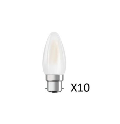 10 Stück Osram LED Kerzenlampen 4W(40W) 827 470lm Matt B22d