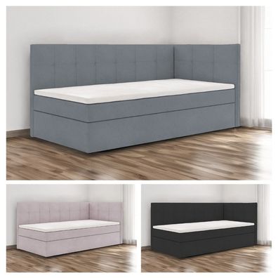 Boxspringbett mit Bettkasten FELIX Bett mit Stauraum H3 Topper Schlafzimmer