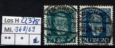 Los H22378: Deutsches Reich Mi. 368/69, gest.