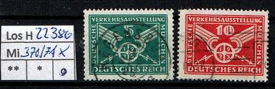 Los H22380: Deutsches Reich Mi. 370/71 X, gest.