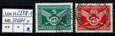 Los H22381: Deutsches Reich Mi. 370/71 Y, gest.