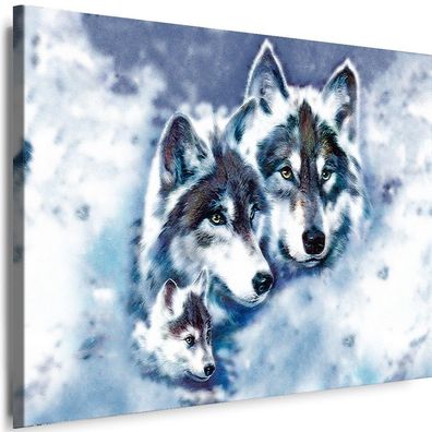 Leinwand Bilder Wölfe Tiere Raubtiere Natur Kunstdruck Premium Wandbilder