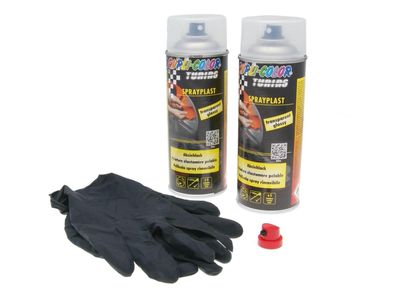 Abziehlack-Set Dupli-Color Sprayplast transparent glänzend 2x400ml