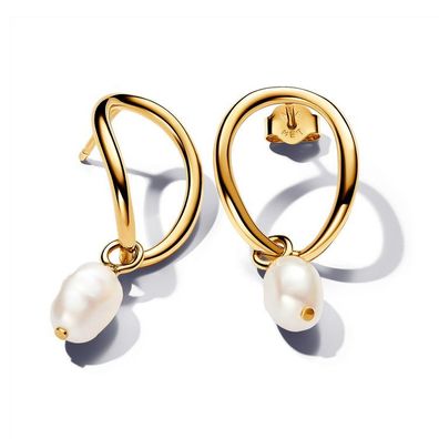 Ohrringe - Vergoldet - Organisch geformt Perle