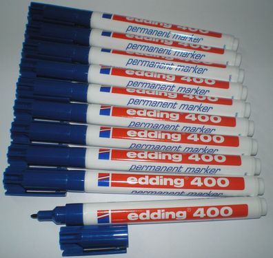 10 Stück Edding 400 Permanent-Marker blau Rundspitze 1,0mm