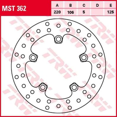 MST362 Bremsscheibe starr Yamaha YZF R6 600 YZF R1 1000 03 -