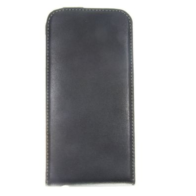 Slim Leder Flip Hülle für Galaxy S6 - schwarz 4250710563661
