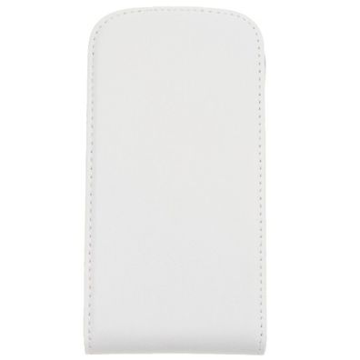 Slim Leder Flip Hülle Galaxy S3 mini - weiß 4250710515691