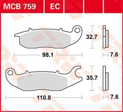 MCB759EC Bremsbelag Honda ANF CBF CBR MSX 125 03-17 Piaggio Medley New Liberty 1