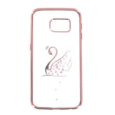 TPU Case Bling Samsung S6 Edge-swan rosegold