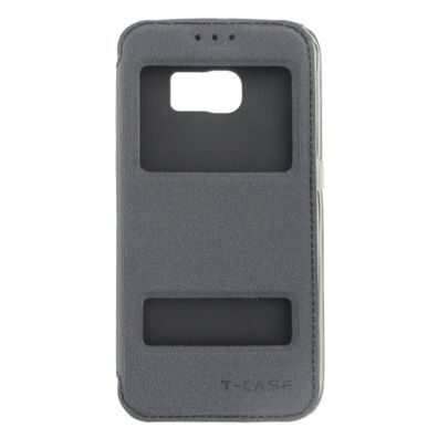 T-CASE Lux Magnet Flip Schutzhülle Samsung S6 Edge schwarz