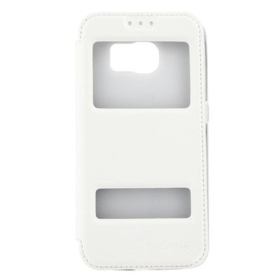 T-CASE Lux Magnet Flip Schutzhülle Samsung Galaxy S6 weiß