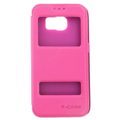 T-CASE Lux Magnet Flip Schutzhülle für Samsung Galaxy S6 pink