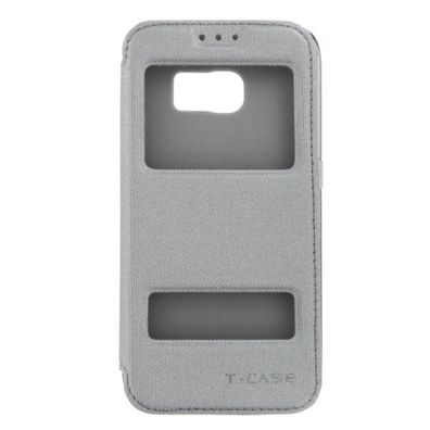 T-CASE Lux Magnet Flip Schutzhülle Samsung S6 Edge grau