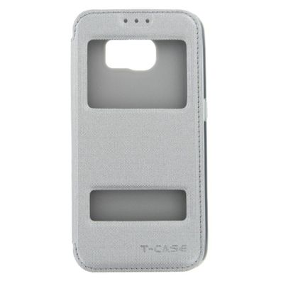 T-CASE Lux Magnet Flip Schutzhülle Samsung Galaxy S6 grau