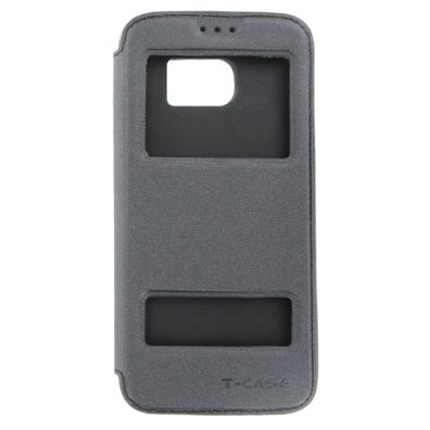 T-CASE Lux Magnet Flip Schutzhülle Galaxy S7 Edge schwarz