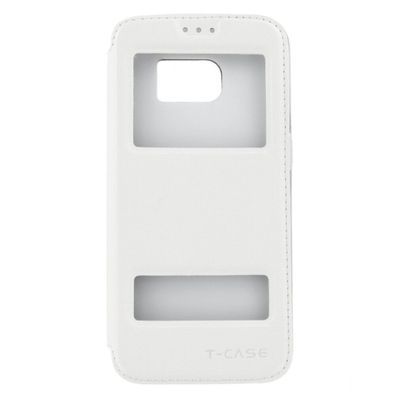 T-CASE Lux Magnet Flip Schutzhülle Samsung S7 Edge weiß