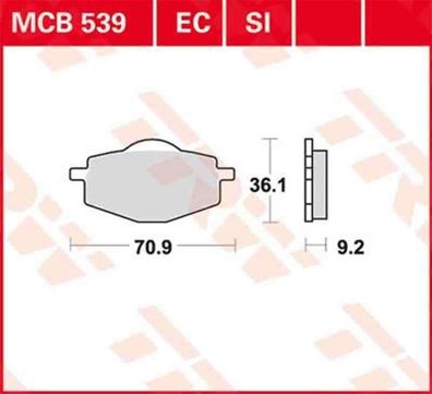 MCB539EC Bremsbelag Beta Cagiva Garelli Gilera Linhai Malaguti MBK Rex Sachs Yam