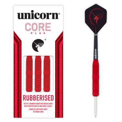Unicorn Core Plus Rubberised Red Steel Darts, 1 Satz / 21 Gr.