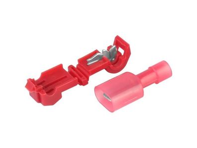 Abzweig-Schnellverbinder Typ-T, rot 0,5-1,5 mm quadratisch, 22-18 AWG, 15 A max, ...