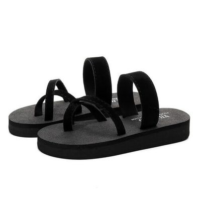 Schuhe Frauen Sandale Hausschuhe Strand weich komfortabel beliebt schwarz/ rot