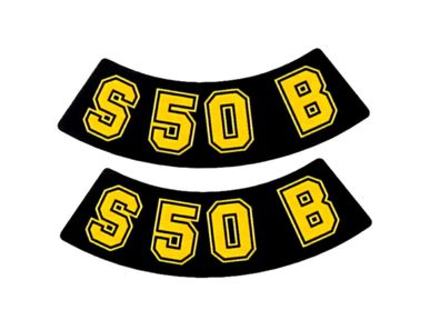 Schriftzug S50 B Folie / Aufkleber schwarz-gelb 2 Stück für Simson S50
