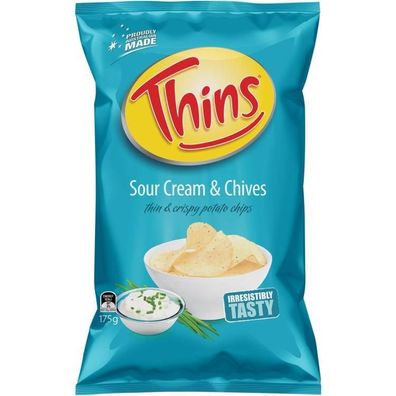 Thins Sour Cream & Chives Chips 175 g