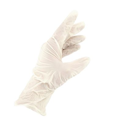 Guantes Examen Latex Handschuhe, puderfrei, 100 Stück, Größe L, weiß