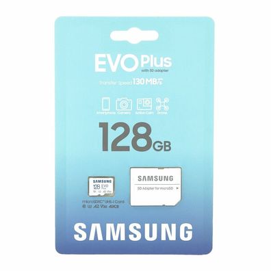Samsung EVO Plus 128 GB MicroSDHC-Karte + Adapter Klasse 10 MB-MC128KA/ EU, Speic