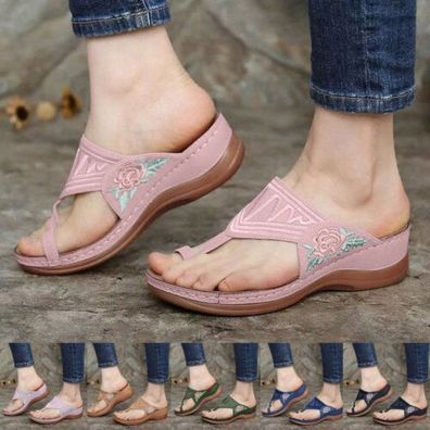 Frauen Sommer Orthopadische Sandalen Flip Flops Slip On Halbschuhe Hausschuhe
