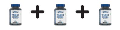 3 x Vitamin C with Rose Hips, 1000mg - 100 tablets