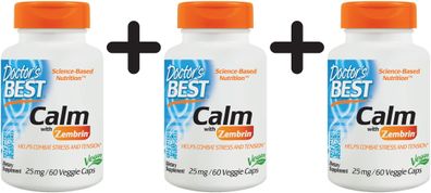 3 x Calm with Zembrin, 25mg - 60 vcaps
