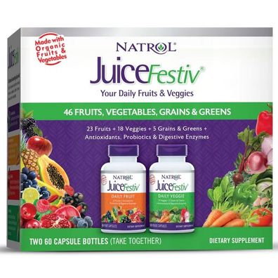 JuiceFestiv, Daily Fruits & Veggie - 60 + 60 caps
