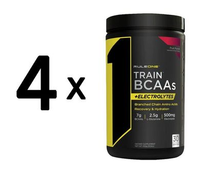 4 x Train BCAAs + Electrolytes, Fruit Punch - 450g
